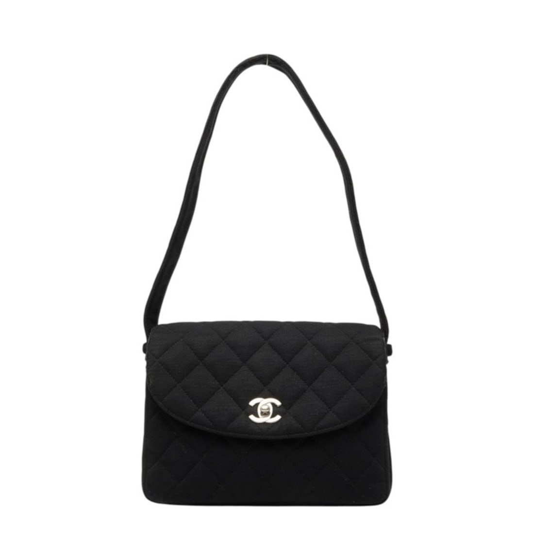 Chanel Matelassé Coco Mark Shoulder Bag, Black Canvas, Women's CHANEL: --- Catalog ---Category: SizeSize (HxWxD): 16cm x 22cm x 9cm / 6.29'' x 8.66'' x 3.54''Category: DesignType: Shoulder bagColor: BlackGender: WomenMaterial: Canvas Category: GeneralBrand: Chanel--- Ite