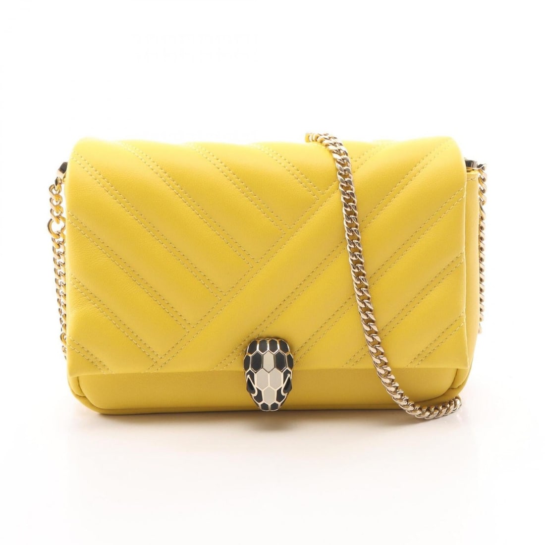 Bulgari BVLGARI Serpenti Cabochon Shoulder Bag Handbag Leather Women's Yellow: --- Catalog ---Category: SizeSize (HxWxD): 12cm x 17cm x 6cm / 4.72'' x 6.69'' x 2.36''Category: DesignType: Handbag, Shoulder bagColor: YellowGender: WomenMaterial: Leather Category: GeneralBrand: Bv