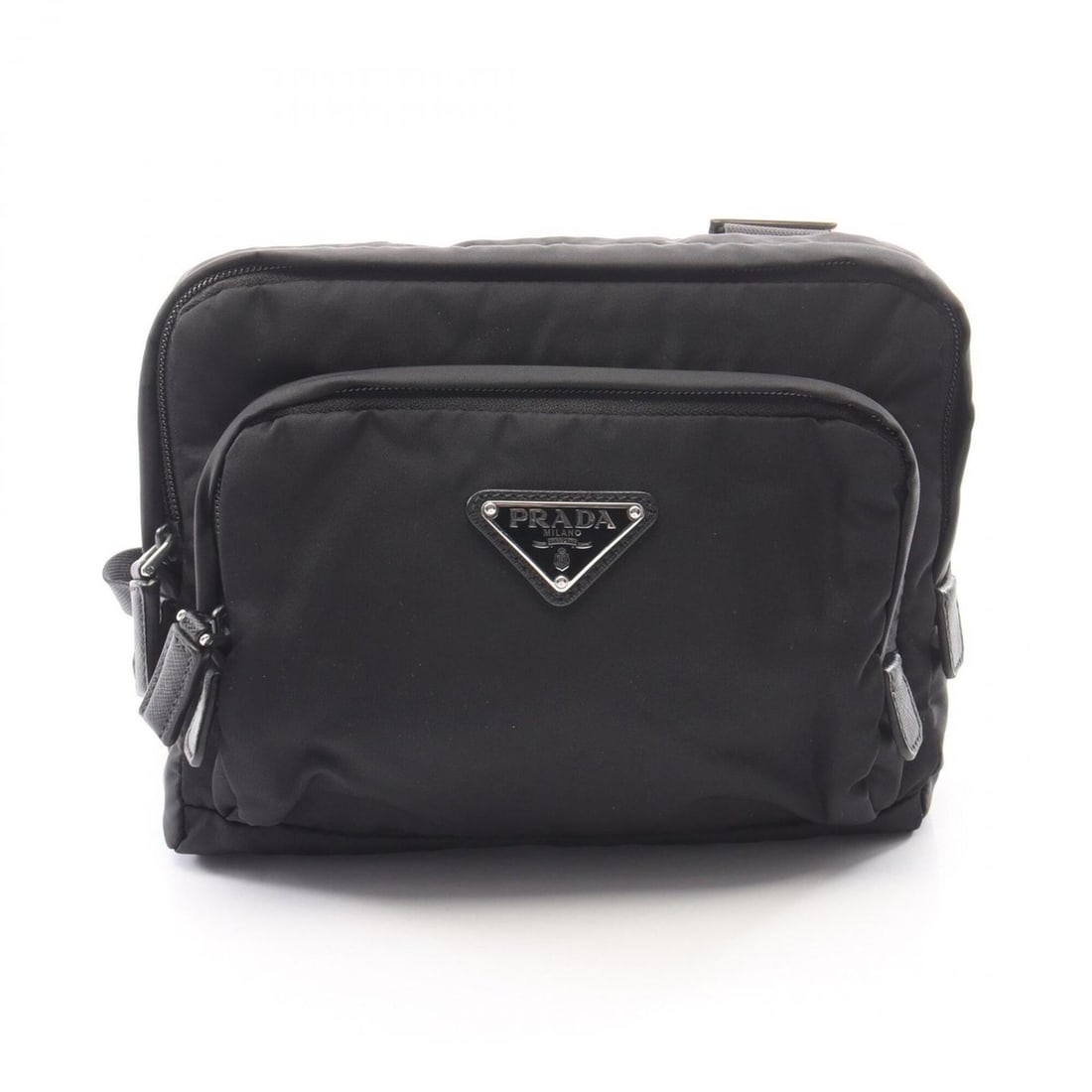 Prada Triangle Logo Harness Backpack/Handbag, Nylon & Saffiano Leather, Women's, Black: --- Catalog ---Category: SizeSize (HxWxD): 18cm x 22cm x 4cm / 7.08'' x 8.66'' x 1.57''Category: DesignType: Backpack, HandbagColor: BlackGender: WomenMaterial: Nylon , Leather Leather/Fur Type: Saffi