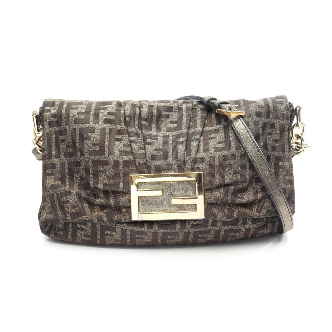 Fendi Zucca Shoulder Bag, Handbag, Leather, Nylon Canvas, Women's, Khaki/Brown: --- Catalog ---Category: SizeSize (HxWxD): 22cm x 34cm x 4cm / 8.66'' x 13.38'' x 1.57''Category: DesignType: Handbag, Shoulder bagColor: Brown, KhakiGender: WomenMaterial: Leather , Nylon canvas Cate