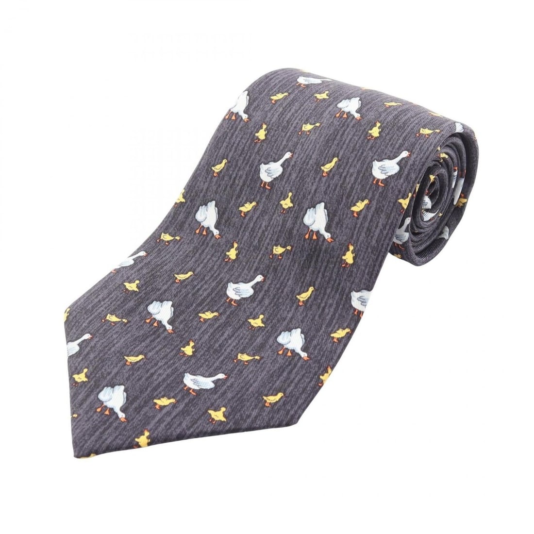 Hermes HERMES Duck Pattern Tie, Silk, Men's, Black, White, Yellow: --- Catalog ---Category: SizeTotal Length: 145cm / 57.08''Category: DesignType: CravatColor: Black, White, YellowGender: MenMaterial: Silk Category: GeneralBrand: Hermes--- Item List ---Section: Condi