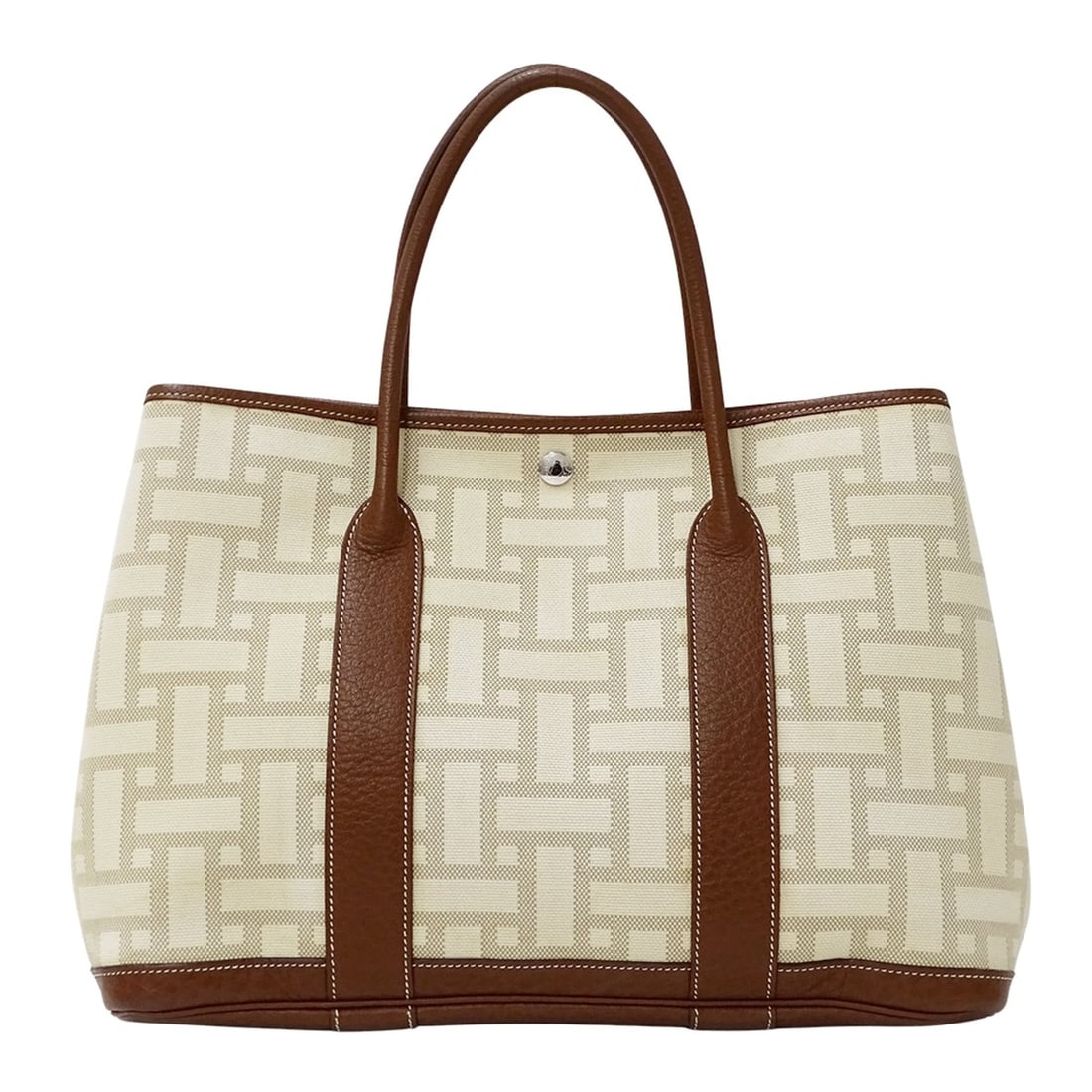 Hermes HERMES handbag, women's brand tote bag, Garden Party PM, Toile Mosaic, brown, silver: --- Catalog ---Category: SizeSize (HxWxD): 26cm x 36cm x 18cm / 10.23'' x 14.17'' x 7.08''Category: DesignType: Handbag, Tote bagColor: BrownGender: WomenCategory: GeneralBrand: HermesCountry of Origi