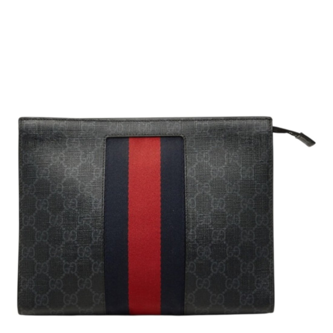 Gucci GG Supreme Sherry Line Clutch Bag, Second 475316, Gray Leather, Women's, GUCCI: --- Catalog ---Category: SizeSize (HxWxD): 20cm x 25.5cm x 5.5cm / 7.87'' x 10.03'' x 2.16''Category: DesignType: Clutch bagColor: GrayGender: WomenMaterial: PVC , Leather Category: GeneralBrand: Gucc