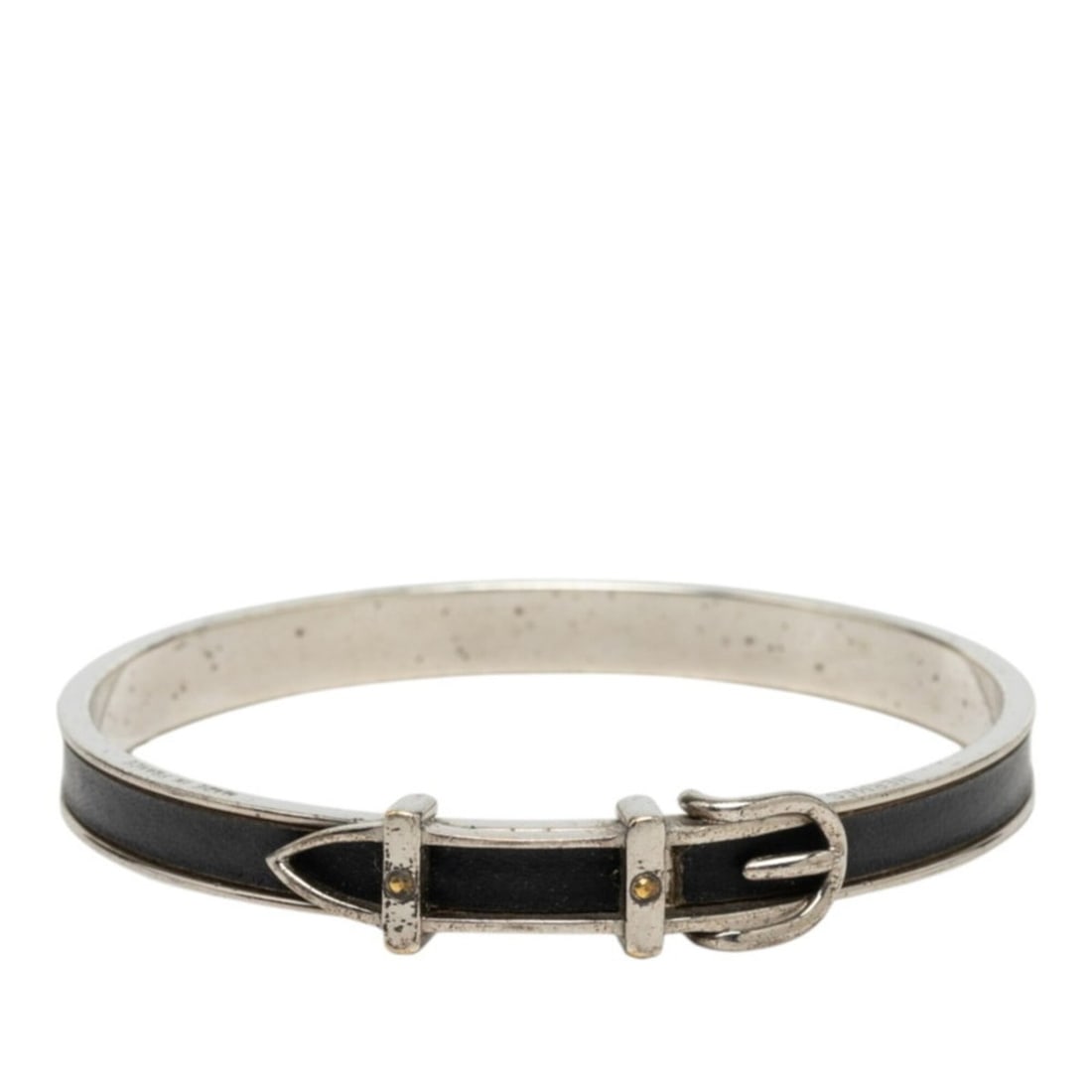Hermes Belt Motif Bangle, Silver and Black Metal, Women's: --- Catalog ---Category: SizeLength: 19cm / 7.48''Category: DesignType: BangleColor: Black, SilverGender: WomenMaterial: MetalCategory: GeneralBrand: Hermes--- Item List ---Section: ConditionRanking: 