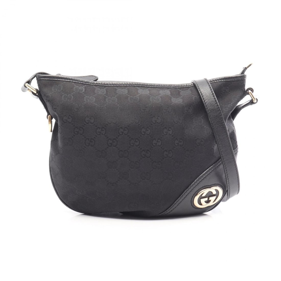 Gucci GG Canvas Shoulder Bag Handbag Leather Women's Black 169998: --- Catalog ---Category: SizeSize (HxWxD): 24cm x 30cm x 3cm / 9.44'' x 11.81'' x 1.18''Category: DesignType: Handbag, Shoulder bagColor: BlackGender: WomenMaterial: GG canvas , Leather Category: Gene