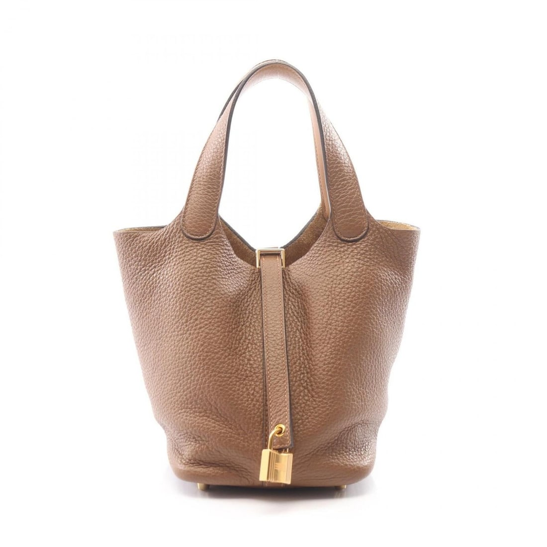 Hermes Picotin Lock PM Eclat Handbag, Leather, Taurillon Clemence Veau Swift, Brown Tones: --- Catalog ---Category: SizeSize (HxWxD): 18.5cm x 19cm x 13.5cm / 7.28'' x 7.48'' x 5.31''Category: DesignType: HandbagColor: BrownGender: WomenMaterial: Taurillon clemence leather , Swift leather C