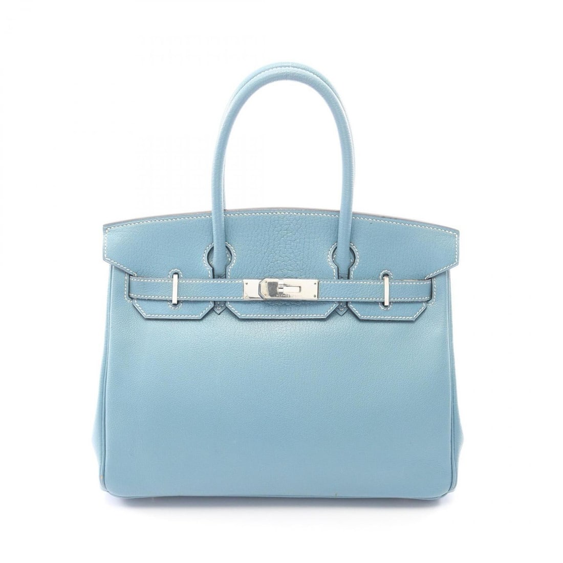 Hermes Birkin 30 Handbag, Leather, Chevre Women's, Blue: --- Catalog ---Category: SizeSize (HxWxD): 24cm x 30cm x 15cm / 9.44'' x 11.81'' x 5.9''Category: DesignType: HandbagColor: BlueGender: WomenMaterial: Chevre leather Category: GeneralBrand: Hermes--- 
