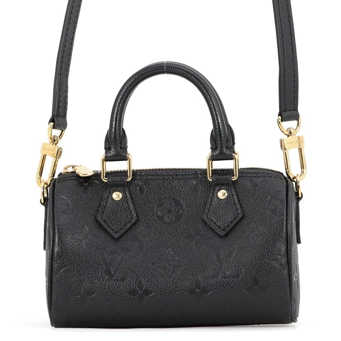 Louis Vuitton handbag, Monogram Empreinte, Nano Speedy, M82450, LOUIS VUITTON, 2-way, black. (1 of 14)