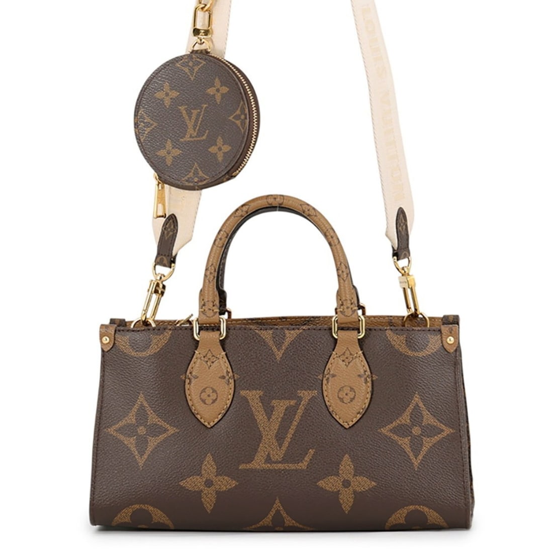 Louis Vuitton Monogram Reverse Giant OnTheGo Handbag EW M46653 LOUIS VUITTON 2-way for Women: --- Catalog ---Category: SizeSize (HxWxD): 14cm x 26.5cm x 10cm / 5.51'' x 10.43'' x 3.93''Category: DesignType: HandbagColor: Red colorGender: WomenMaterial: Monogram Reverse Category: GeneralMPN: M4