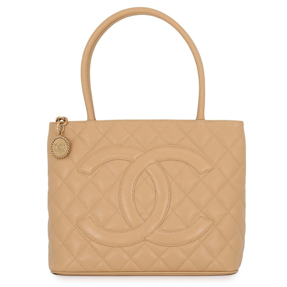 Chanel Tote Bag, Reissue Tote, Coco Mark, Matelassé, Caviar Skin, A01804, CHANEL, Handbag, Women's,: --- Catalog ---Category: SizeSize (HxWxD): 24.5cm x 29.5cm x 15cm / 9.64'' x 11.61'' x 5.9''Category: DesignType: Handbag, Tote bagColor: BeigeGender: WomenMaterial: Grained Calfskin Category: General