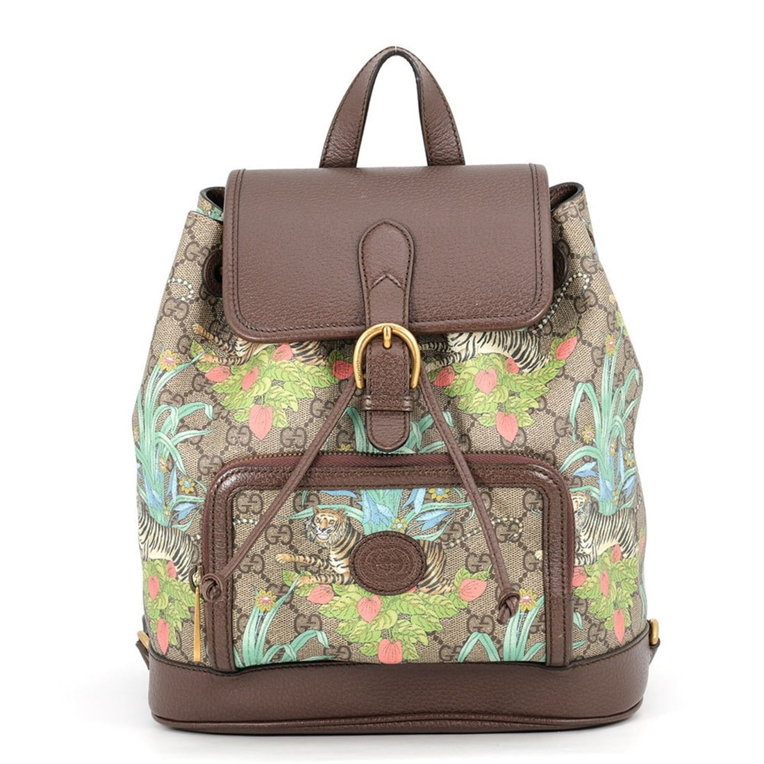 Gucci Tiger GG Supreme Backpack 674147 GUCCI Handbag: --- Catalog ---Category: SizeSize (HxWxD): 28cm x 27cm x 12cm / 11.02'' x 10.62'' x 4.72''Category: DesignType: HandbagColor: Brown, Multi-colorGender: WomenMaterial: GG Supreme , Leather Outer Pocket