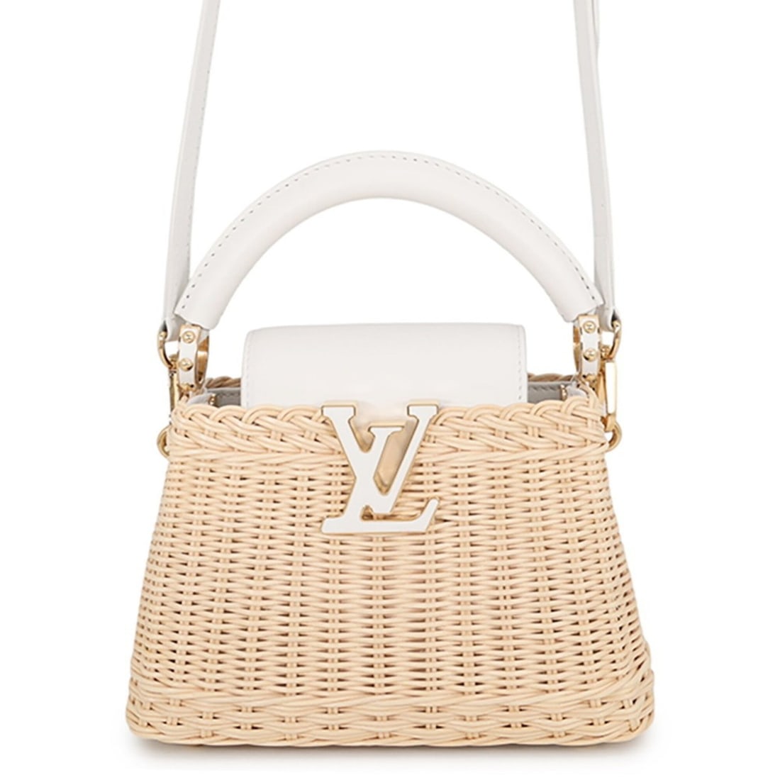 Louis Vuitton Capucines MINI Handbag, Rattan Cowhide Leather M26004, 2-way Shoulder Bag, Handbag for: --- Catalog ---Category: SizeSize (HxWxD): 13cm x 21cm x 8cm / 5.11'' x 8.26'' x 3.14''Category: DesignType: Handbag, Shoulder bagColor: BrownGender: WomenMaterial: Exotic leather Category: GeneralMPN