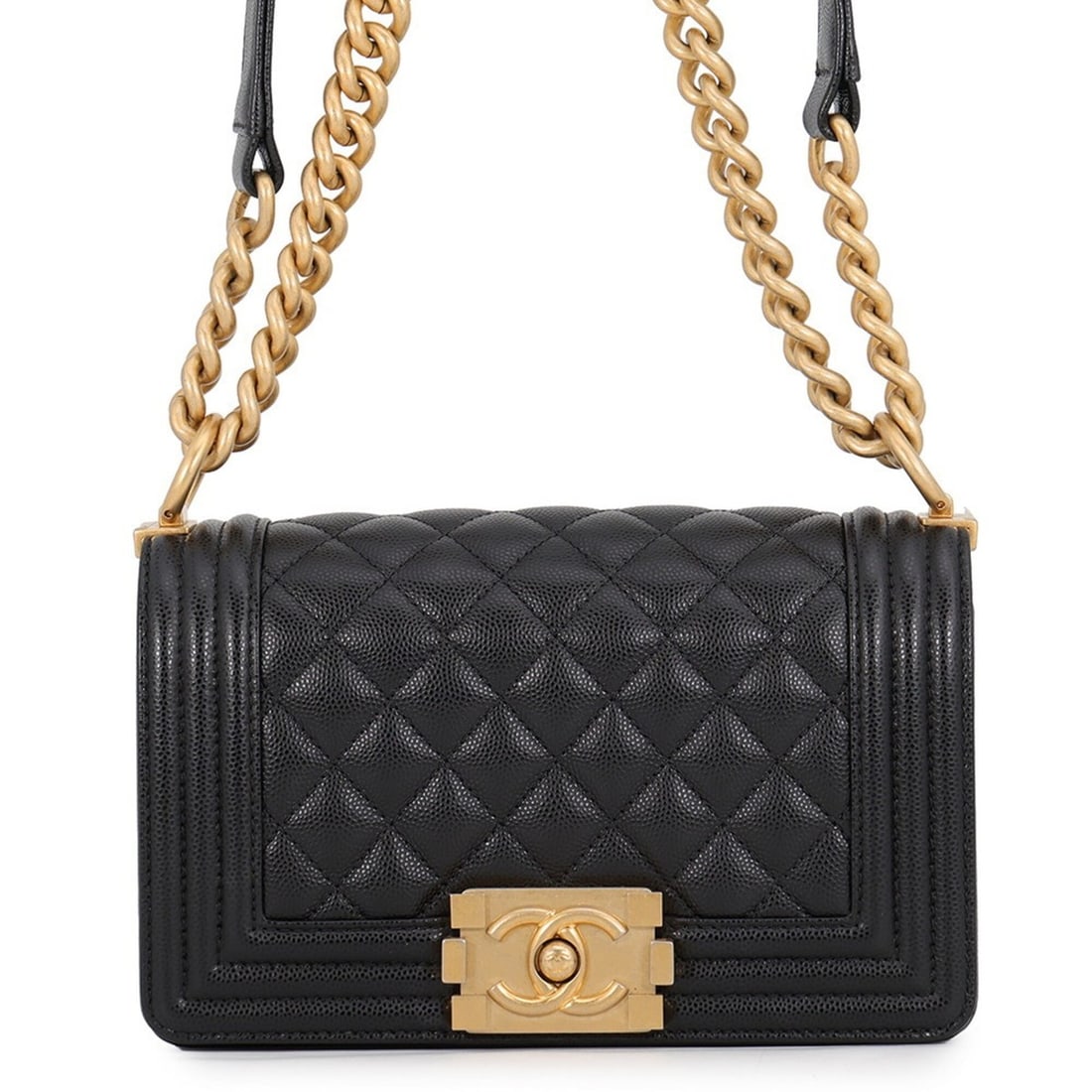 Chanel Chain Shoulder Bag Boy Small Matelassé Coco Mark A67085 BOY CHANEL Handbag Black Women's: --- Catalog ---Category: SizeSize (HxWxD): 12.5cm x 20cm x 8cm / 4.92'' x 7.87'' x 3.14''Category: DesignType: Handbag, Shoulder bagColor: BlackGender: WomenMaterial: Grained Calfskin Hardware Color: 