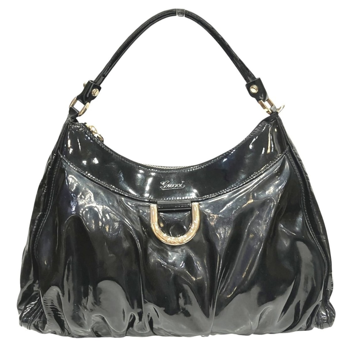 Gucci Abbey Shoulder Bag, Enamel, 189833: --- Catalog ---Category: SizeSize (HxWxD): 28cm x 37cm x 10cm / 11.02'' x 14.56'' x 3.93''Category: DesignType: Shoulder bagColor: BlackGender: WomenCategory: GeneralMPN: 189833Brand: Gucci--- Item Li