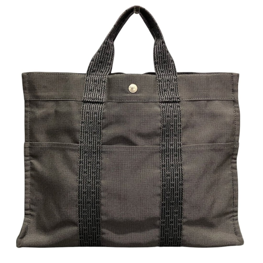 Hermes Herline MM Tote Bag, Canvas: --- Catalog ---Category: SizeSize (HxWxD): 32cm x 42cm x 10cm / 12.59'' x 16.53'' x 3.93''Category: DesignType: Tote bagColor: GrayGender: Women,MenMaterial: Canvas Category: GeneralBrand: Hermes--- I