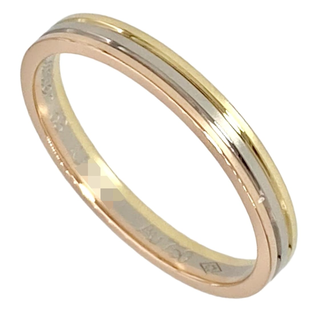 Cartier Vendôme Louis Ring, Size #53, 18K Yellow Gold (2.4g), White (18K Gold), Pink 3 Colors:: --- Catalog ---Category: SizeUS Size: 6.5Brand Size: 53Category: DesignType: Band ringColor: Pink gold, White gold, Yellow goldGender: WomenMaterial: Pink gold (18K), White gold (18K), Yellow gold (18