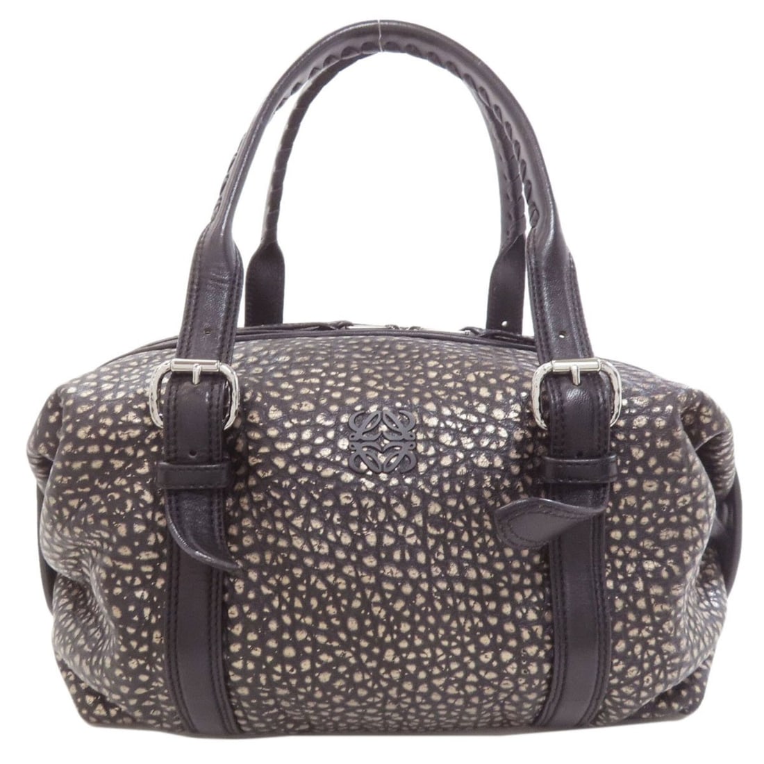 Loewe Animal Print Handbag, Calfskin, Women's: --- Catalog ---Category: SizeSize (HxWxD): 22cm x 31cm x 12cm / 8.66'' x 12.2'' x 4.72''Handle Length: 26cm - 36cm / 10.23'' - 14.17''Category: DesignType: HandbagColor: BlackGender: WomenClosure: Zip