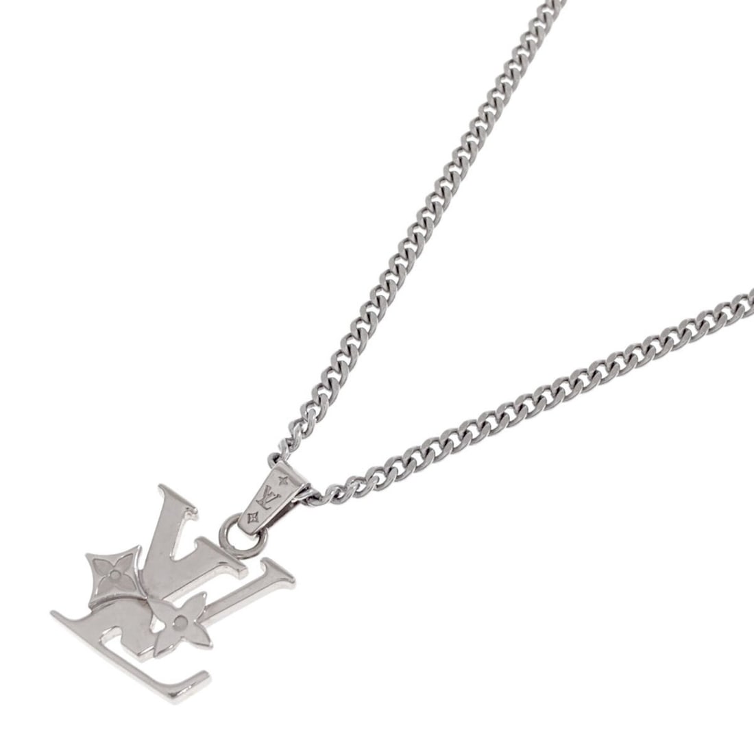 Louis Vuitton M02254 Monogram Row Pendant Necklace, Metal/Stainless Steel, Women's LOUIS VUITTON: --- Catalog ---Category: SizePendant Size: 24.8mm x 16.8mm / 0.97'' x 0.66''Neck Circumference: 45 cm - 55 cm / 17.71'' - 21.65''Category: DesignColor: SilverGender: WomenMaterial: Stainless steelNeck