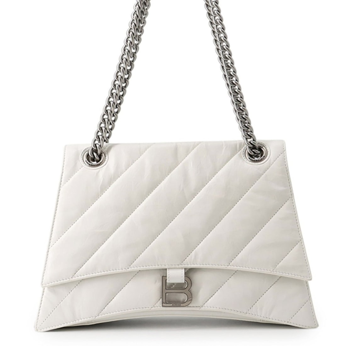 Balenciaga Chain Shoulder Bag Crushed Medium Leather 716393 BALENCIAGA White Handbag: --- Catalog ---Category: SizeSize (HxWxD): 21cm x 31cm x 11.5cm / 8.26'' x 12.2'' x 4.52''Category: DesignType: Handbag, Shoulder bagColor: WhiteGender: WomenMaterial: Leather Hardware Color: SilverCa