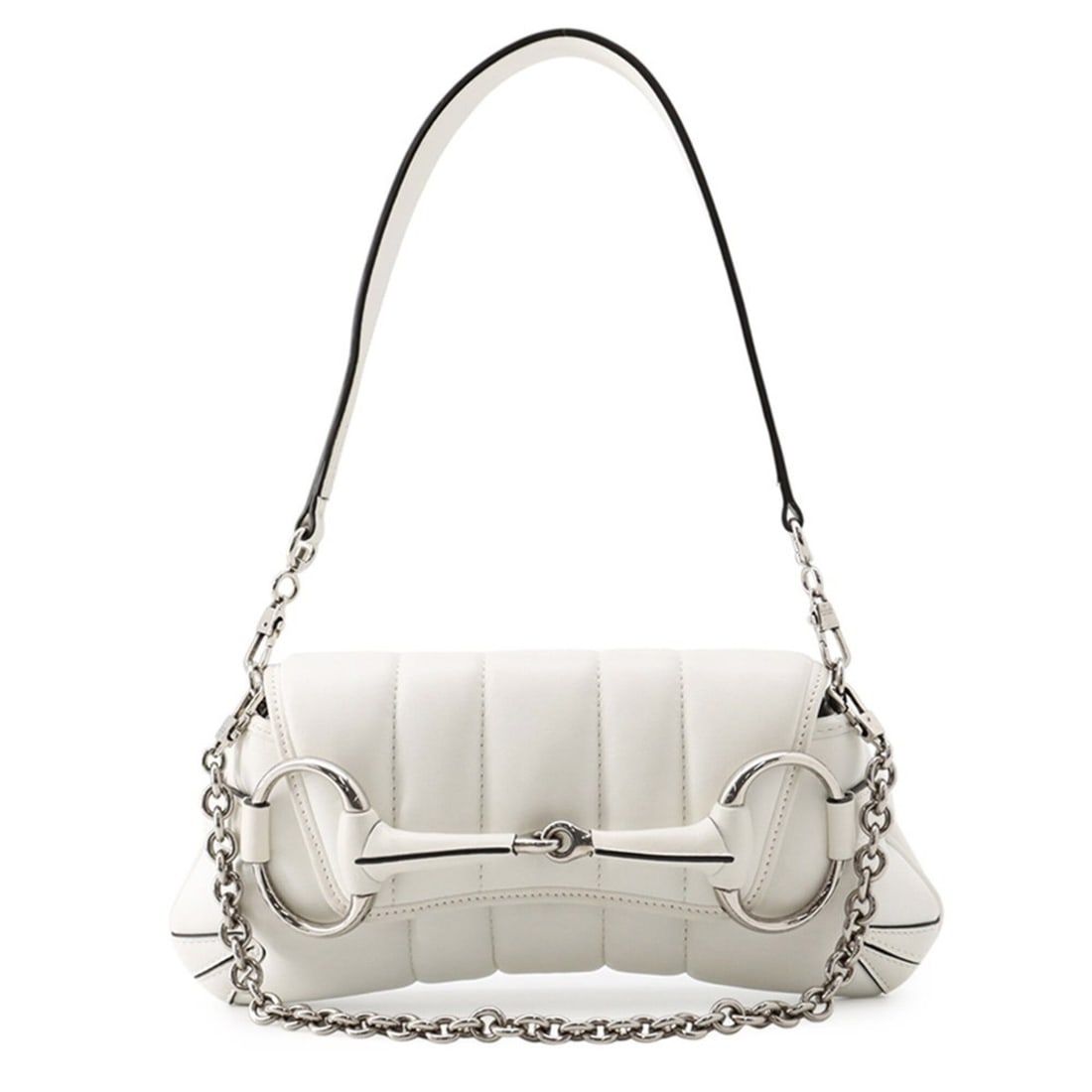 Gucci Horsebit Chain Small Leather Handbag 764339 GUCCI White: --- Catalog ---Category: SizeSize (HxWxD): 14cm x 27.5cm x 5.5cm / 5.51'' x 10.82'' x 2.16''Category: DesignType: HandbagColor: WhiteGender: WomenMaterial: Leather Hardware Color: SilverCategory: Gene