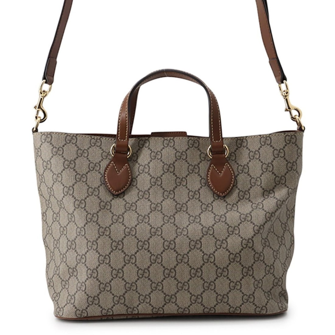 Gucci GG Supreme Leather Tote Bag 473887 GUCCI 2-way Shoulder Handbag: --- Catalog ---Category: SizeSize (HxWxD): 22.5cm x 28cm x 11cm / 8.85'' x 11.02'' x 4.33''Category: DesignType: Handbag, Shoulder bag, Tote bagColor: Beige, BrownGender: WomenMaterial: GG Supreme , L