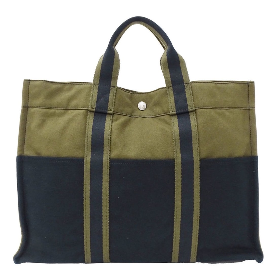 Hermes HERMES handbag for women and men, brand tote bag, Fourre-Tout Tote MM, canvas, khaki green,: --- Catalog ---Category: SizeSize (HxWxD): 32cm x 43cm x 10cm / 12.59'' x 16.92'' x 3.93''Category: DesignType: Handbag, Tote bagColor: Green, Khaki, NavyGender: Men,WomenMaterial: Canvas Category: Ge