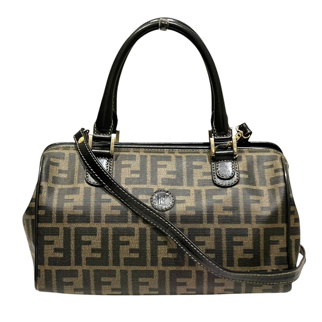 Fendi Zucca pattern vintage Boston bag, leather: --- Catalog ---Category: SizeSize (HxWxD): 15cm x 28cm x 14cm / 5.9'' x 11.02'' x 5.51''Category: DesignType: Boston bagColor: BrownGender: WomenMaterial: Zucca Category: GeneralBrand: Fendi--- Item L