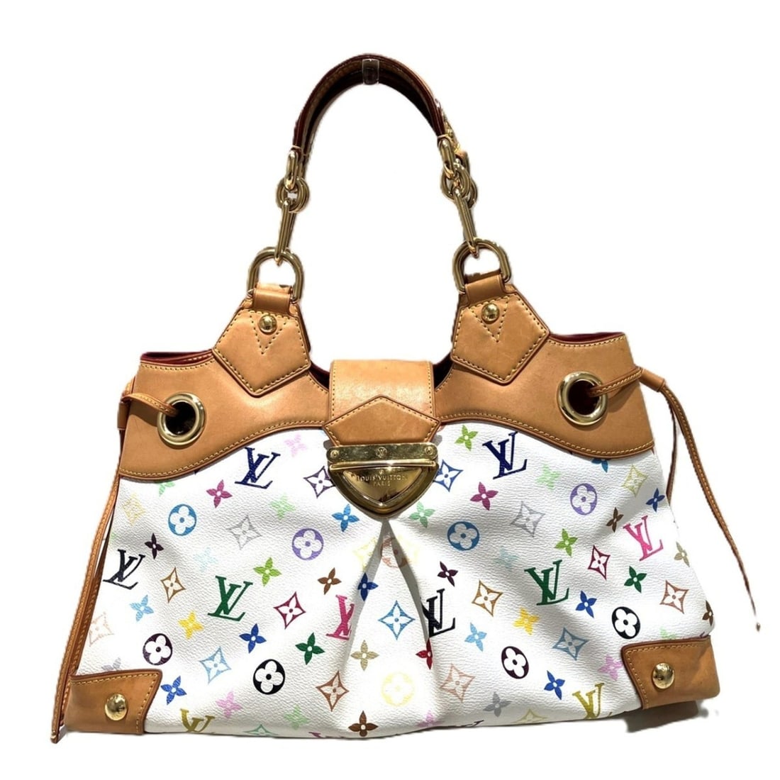 Louis Vuitton Ursula Handbag, Monogram Multi, Canvas, Leather, M40123: --- Catalog ---Category: SizeSize (HxWxD): 28cm x 42cm x 18cm / 11.02'' x 16.53'' x 7.08''Category: DesignType: HandbagColor: Blanc, MonogramGender: WomenMaterial: Monogram Category: GeneralMPN: M4012