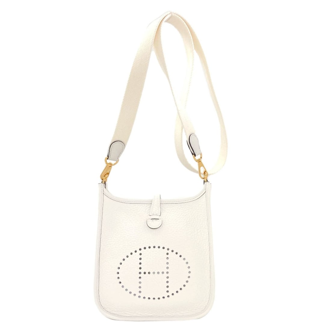 Hermes Evelyne TPM Shoulder Bag with Gold Hardware, Taurillon Leather, Women's: --- Catalog ---Category: SizeSize (HxWxD): 18cm x 17.5cm x 5.5cm / 7.08'' x 6.88'' x 2.16''Category: DesignType: Shoulder bagColor: WhiteGender: WomenMaterial: Leather Category: GeneralBrand: Hermes--