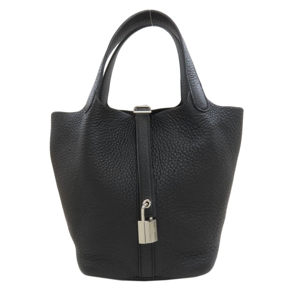Hermes Picotin Lock PM Silver Hardware Handbag, Taurillon Leather, Women's HERMES: --- Catalog ---Category: SizeSize (HxWxD): 19cm x 14cm x 19cm / 7.48'' x 5.51'' x 7.48''Handle Length: 29cm / 11.41''Category: DesignType: HandbagColor: BlackGender: WomenClosure: BeltCategory: Genera