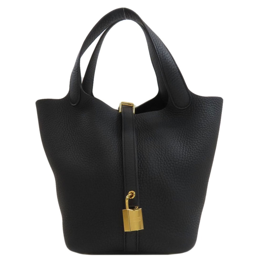 Hermes Picotin Lock PM Gold Hardware Handbag, Taurillon Clemence Leather, Women's HERMES: --- Catalog ---Category: SizeSize (HxWxD): 19cm x 14cm x 19cm / 7.48'' x 5.51'' x 7.48''Handle Length: 29cm / 11.41''Category: DesignType: HandbagColor: BlackGender: WomenClosure: BeltMaterial: Tauril