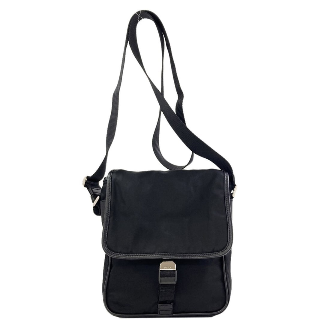 Prada Long Shoulder Bag with Logo Hardware, Nylon Canvas, Women's PRADA: --- Catalog ---Category: SizeSize (HxWxD): 24cm x 20cm x 7.5cm / 9.44'' x 7.87'' x 2.95''Category: DesignType: Shoulder bagColor: BlackGender: WomenMaterial: Nylon canvas Category: GeneralBrand: Prada