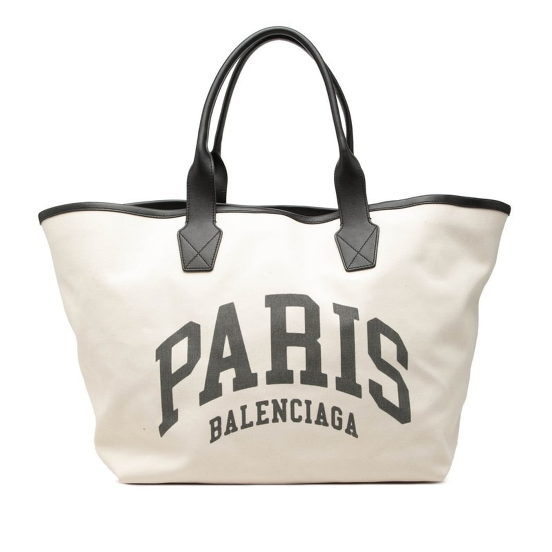 Balenciaga Jumbo Tote Large Logo Bag 689271 Ivory Black Canvas Leather Women's BALENCIAGA (1 of 8)