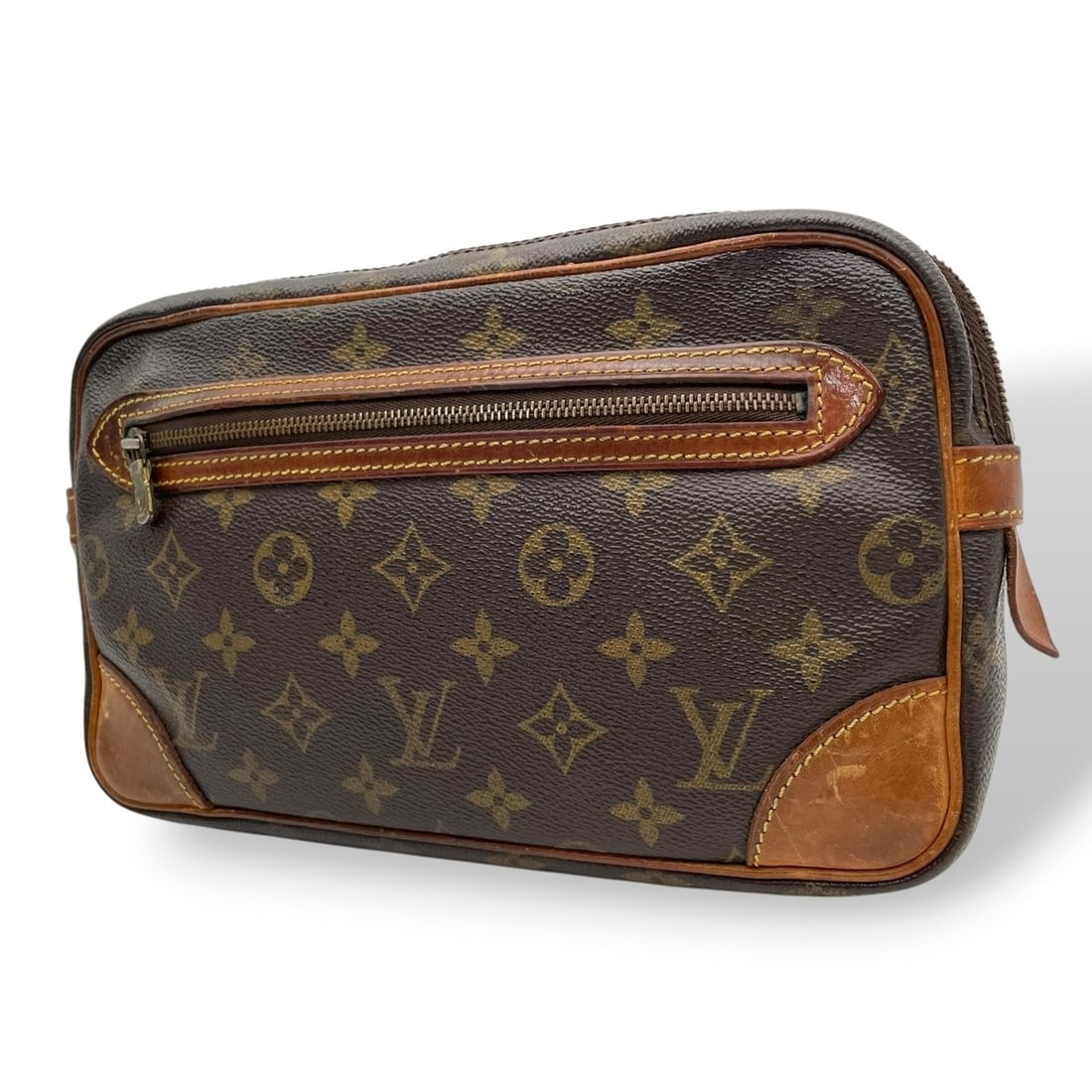 Louis Vuitton Monogram Marly Dragonne Clutch Bag, Leather, Brown, Gold Hardware, Men's/Women's, C5: --- Catalog ---Category: SizeSize (HxWxD): 15cm x 26cm x 4cm / 5.9'' x 10.23'' x 1.57''Category: DesignType: Clutch bagColor: Brown, MonogramGender: Men,WomenMaterial: Monogram , Leather Category: Gen
