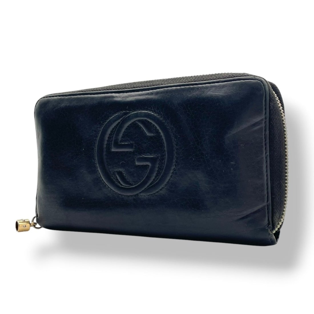 GUCCI Soho Round Zipper Long Wallet, Leather, Black, Gold Hardware, Women's W5: --- Catalog ---Category: SizeSize (HxWxD): 11cm x 19.5cm x 2.5cm / 4.33'' x 7.67'' x 0.98''Category: DesignType: Long wallet (bi-fold)Color: BlackGender: WomenMaterial: Leather Category: GeneralBrand: