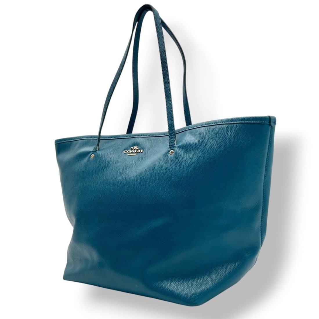 COACH Crossgrain Leather Tote Bag, Handbag, Shoulder Leather, Blue/Turquoise Blue, Gold Hardware,: --- Catalog ---Category: SizeSize (HxWxD): 30cm x 28cm x 12cm / 11.81'' x 11.02'' x 4.72''Category: DesignType: Handbag, Tote bagColor: BlueGender: WomenMaterial: Leather Category: GeneralMPN: F34099B