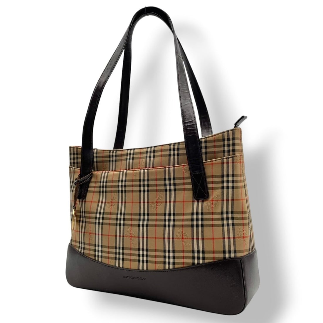 BURBERRY Haymarket Check Nova Shadow Horse Tote Bag, Handbag, Shoulder Canvas Leather, Beige Brown: --- Catalog ---Category: SizeSize (HxWxD): 29cm x 36cm x 9cm / 11.41'' x 14.17'' x 3.54''Category: DesignType: Handbag, Tote bagColor: Beige, BrownGender: WomenMaterial: Canvas , Leather Category: Gen