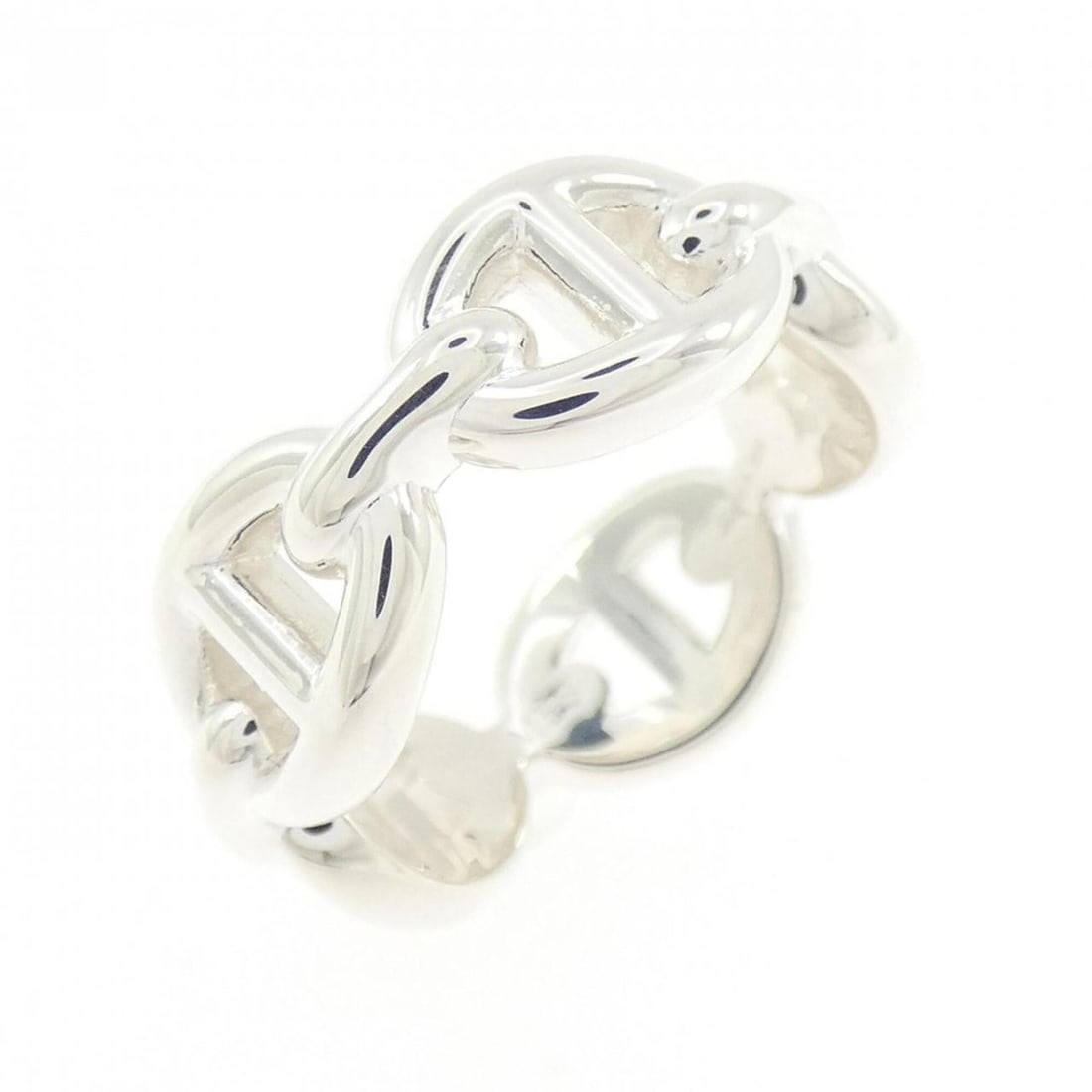 Hermes Hermès Chaine d'Ancre Enchainée Ring: --- Catalog ---Category: SizeJP Size: 8US Size: 4.5Category: DesignType: Band ringColor: SilverGender: WomenMaterial: Silver 925Category: GeneralMPN: H109507BBrand: Hermes--- Item List ---Section: