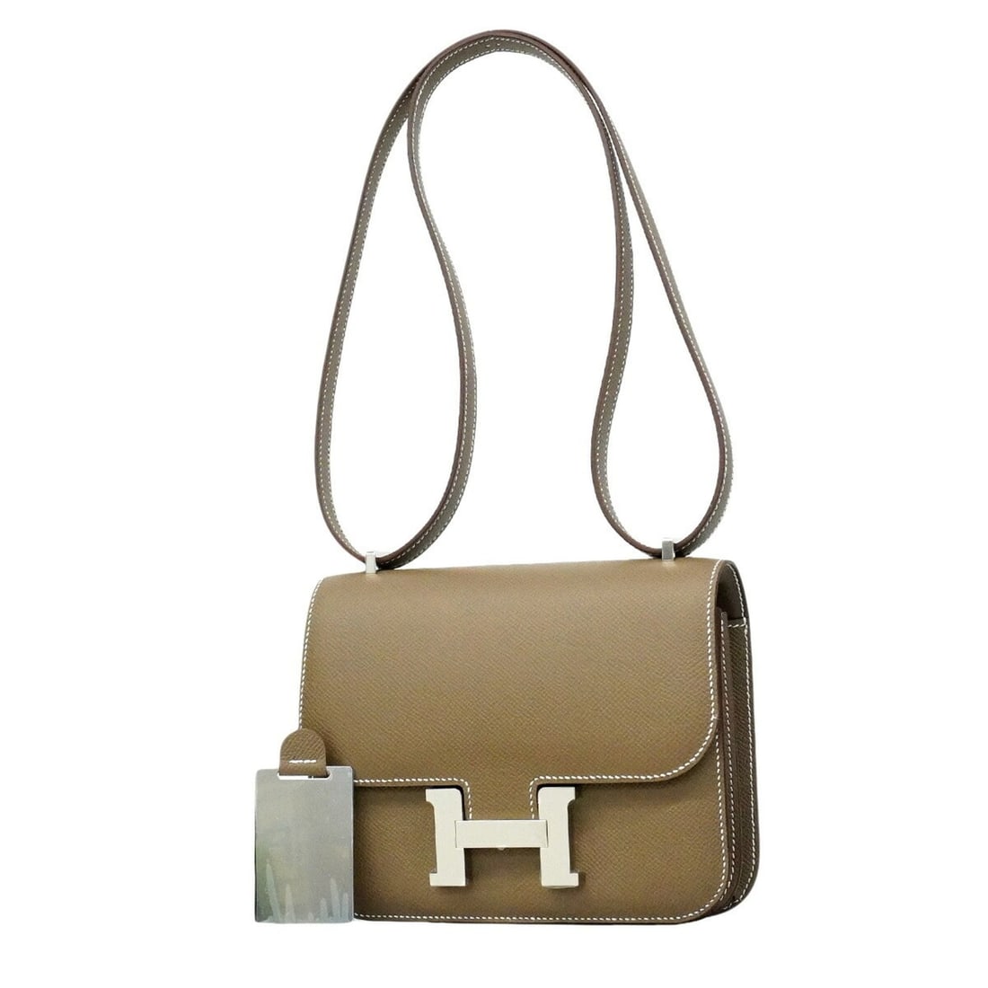Hermes Constance Mini Shoulder Bag, Veau Epsom Leather, Etoupe, G Stamp, Women's.: --- Catalog ---Category: SizeSize (HxWxD): 15cm x 18.5cm x 5cm / 5.9'' x 7.28'' x 1.96''Category: DesignType: Shoulder bagColor: Etoupe grayGender: WomenMaterial: Epsom leather , Leather Hardware Colo