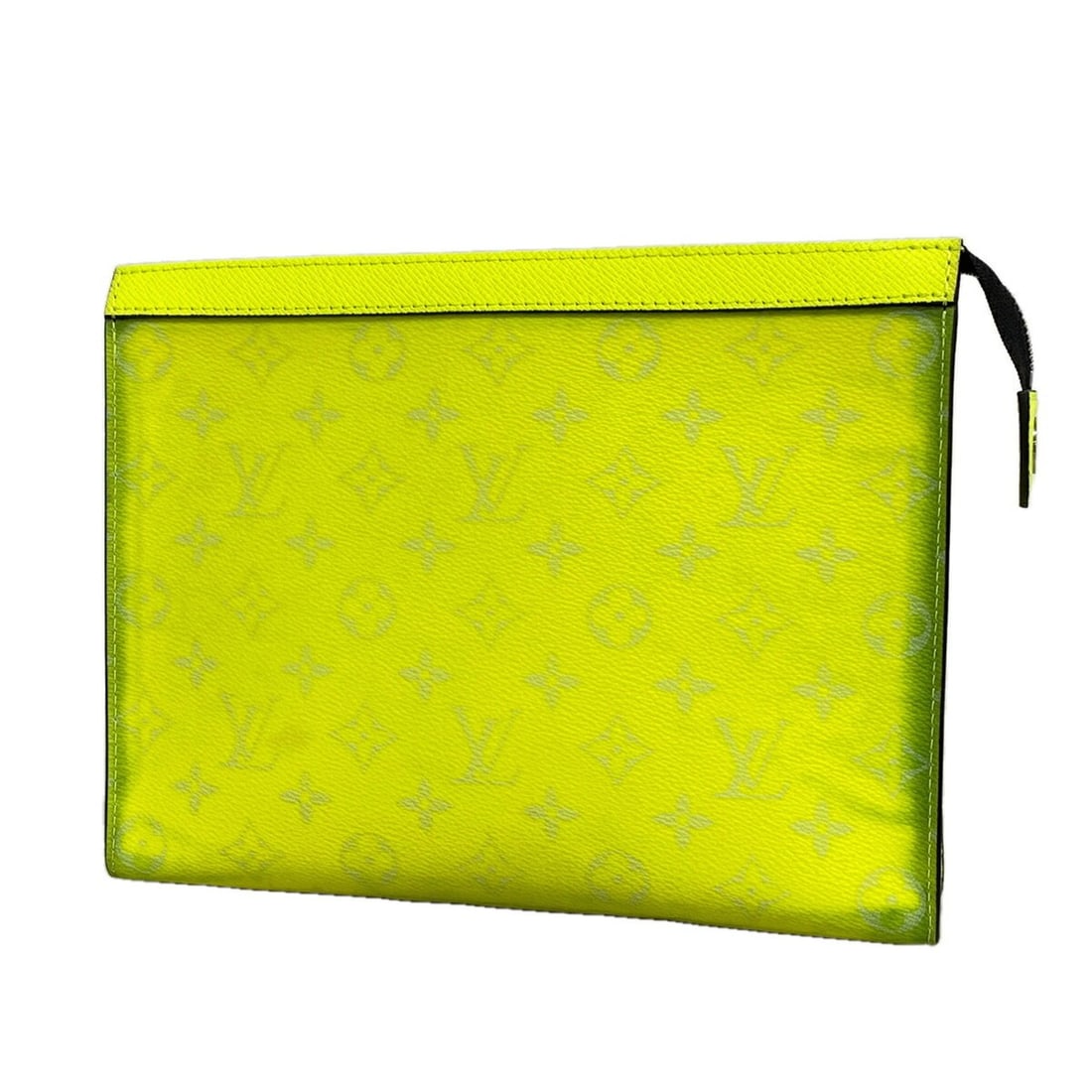 Louis Vuitton Taigarama Pochette Voyage MM Clutch Bag M30946 Neon Yellow Men's