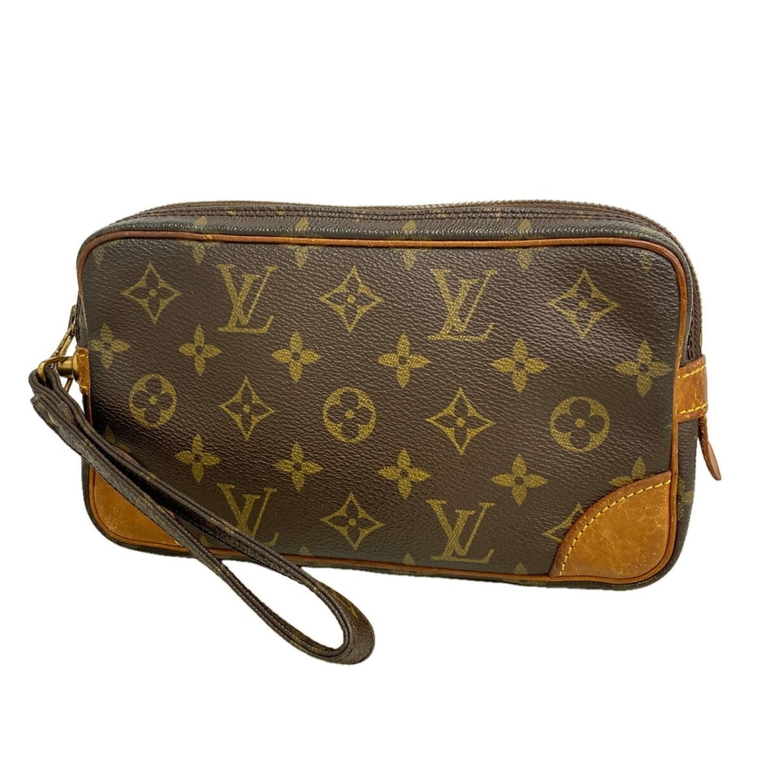 Louis Vuitton Monogram Marly Dragonne PM Clutch Bag M51827 Brown Men's