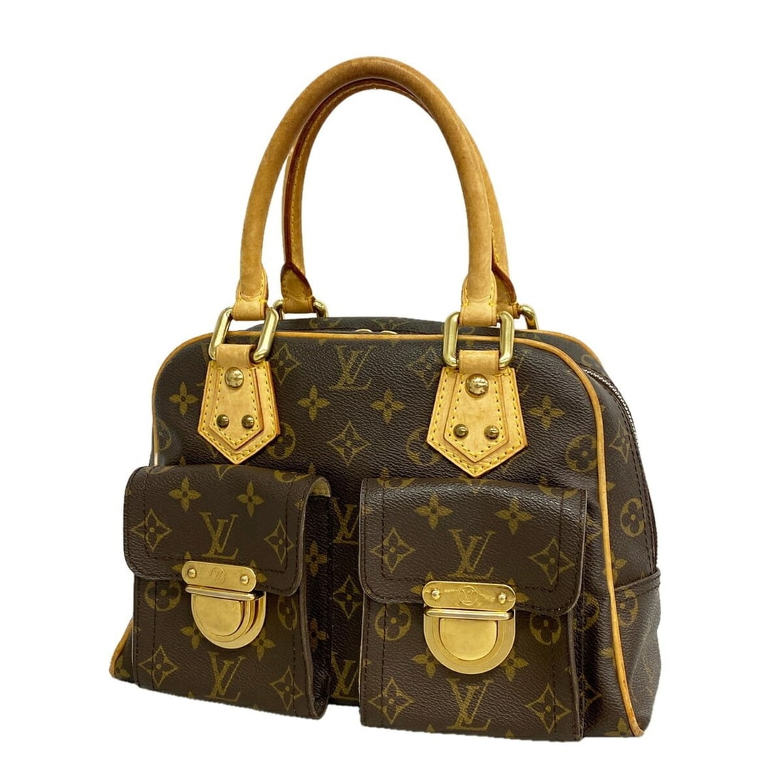 Louis Vuitton Monogram Manhattan PM Handbag M40026 Brown Women's