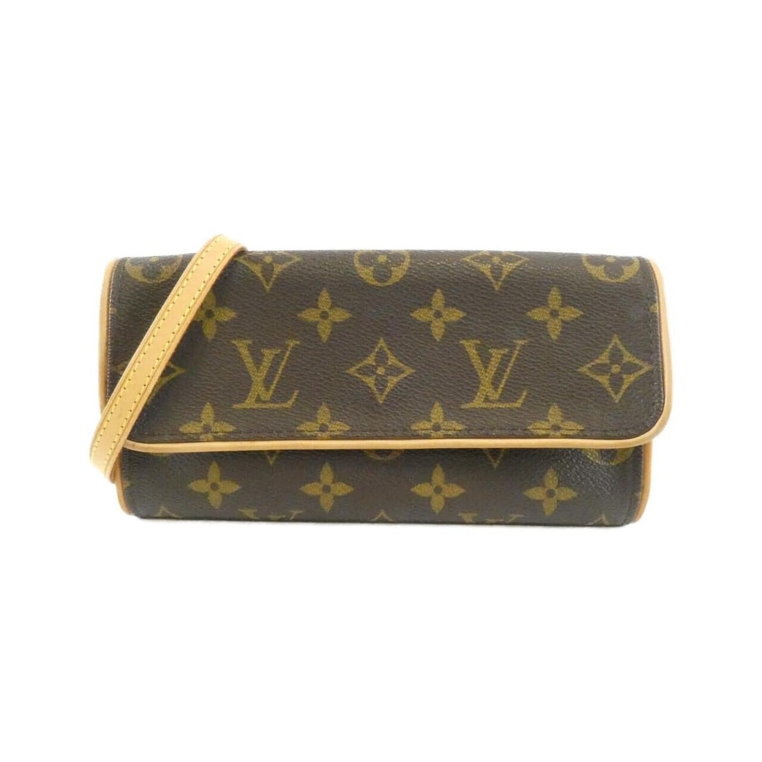 Louis Vuitton Monogram Pochette Twin PM M51854 Shoulder Bag: --- Catalog ---Category: SizeSize (HxWxD): 9cm x 19cm x 2cm / 3.54'' x 7.48'' x 0.78''Category: DesignType: Pochette, Shoulder bagColor: MarronGender: WomenMaterial: Coated canvas Hardware Color: Gold