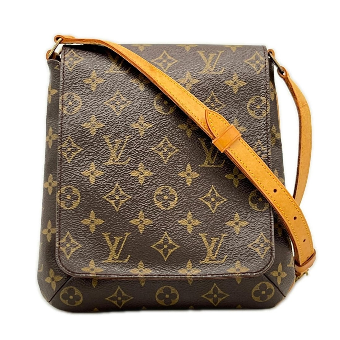 LOUIS VUITTON Monogram Musette Salsa Long M51387 Shoulder Bag Brown Beige Leather Women's: --- Catalog ---Category: SizeSize (HxWxD): 23cm x 21cm x 4cm / 9.05'' x 8.26'' x 1.57''Category: DesignType: Shoulder bagColor: Beige, BrownGender: WomenMaterial: Coated canvas , Leather Category: Gen