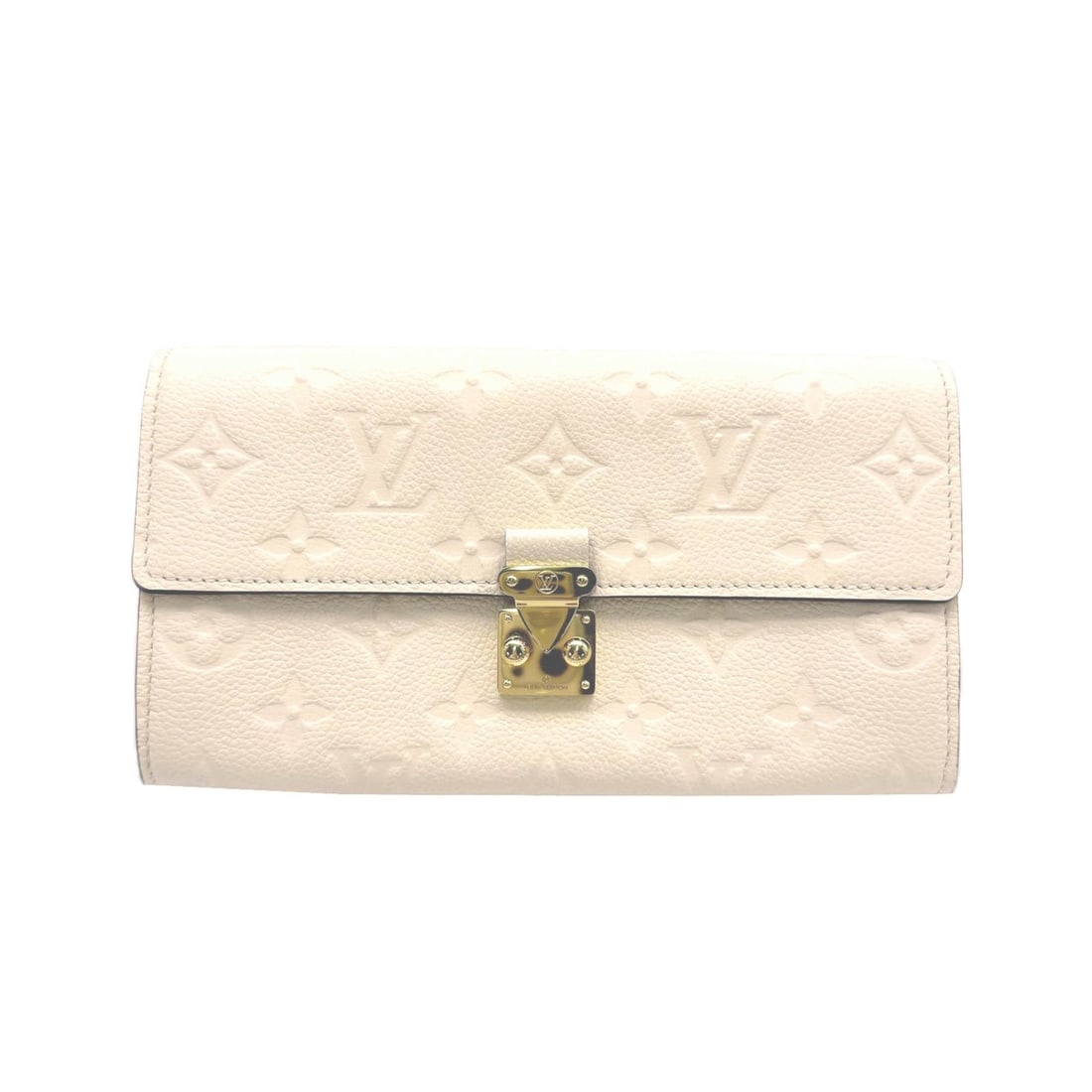 LOUIS VUITTON Monogram Empreinte Portefeuille Sarah Métis Cream M83276 Long Wallet for Women: --- Catalog ---Category: SizeSize (HxWxD): 10.5cm x 19cm x 2.5cm / 4.13'' x 7.48'' x 0.98''Category: DesignType: Long wallet (bi-fold)Color: BeigeGender: WomenMaterial: Leather Category: GeneralBrand:
