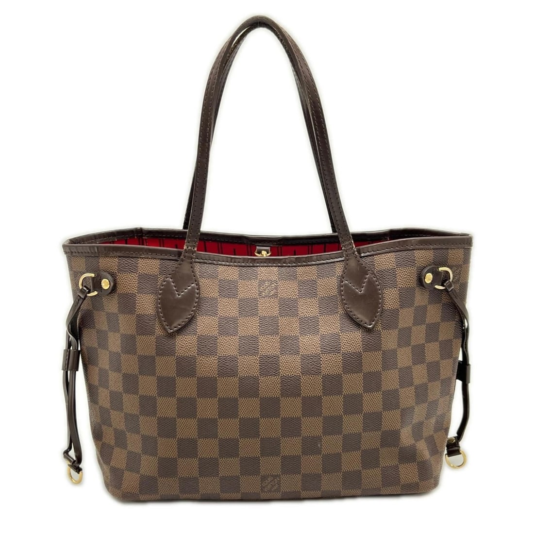 LOUIS VUITTON Damier Neverfull PM (older model) N51109 handbag, brown/beige leather, women's.: --- Catalog ---Category: SizeSize (HxWxD): 21cm x 28cm x 11cm / 8.26'' x 11.02'' x 4.33''Category: DesignType: HandbagColor: Beige, BrownGender: WomenMaterial: Coated canvas , Leather Category: Genera