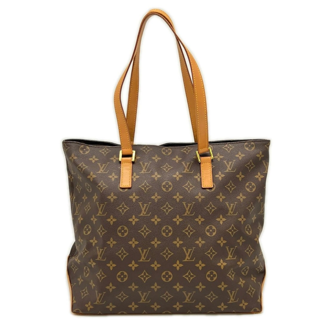 LOUIS VUITTON Monogram Cabas Mezzo M51151 Handbag Brown Beige Leather Women's