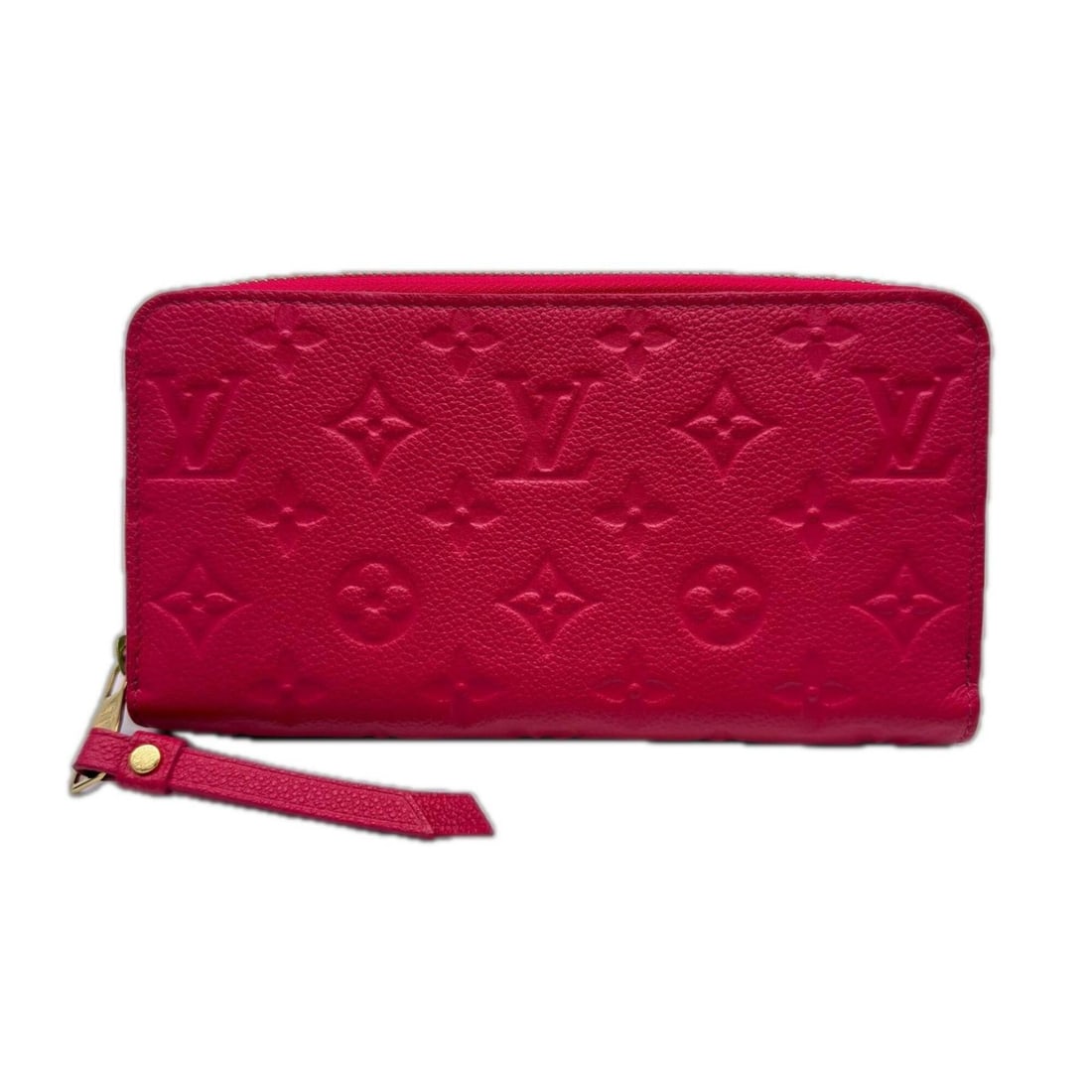 LOUIS VUITTON Monogram Empreinte Zippy Wallet Grenade M83639 Long Pink Calf Leather Women's