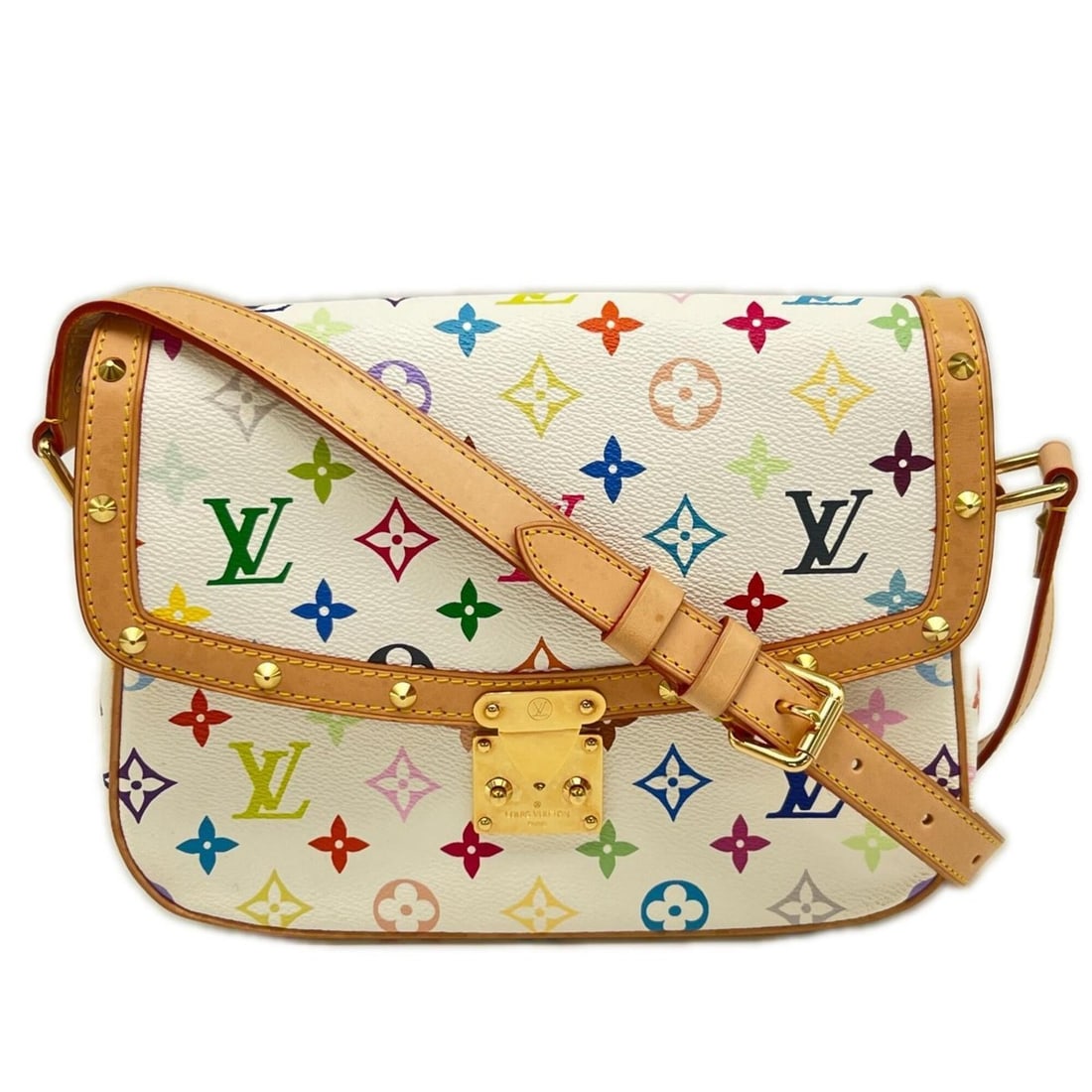 LOUIS VUITTON Monogram Multicolor Sologne Blanc M92661 Shoulder Bag Women's: --- Catalog ---Category: SizeSize (HxWxD): 28cm x 24cm x 7.5cm / 11.02'' x 9.44'' x 2.95''Strap Length: 138cm / 54.33''Category: DesignType: Shoulder bagColor: Multi-colorGender: WomenClosure: FlapMat