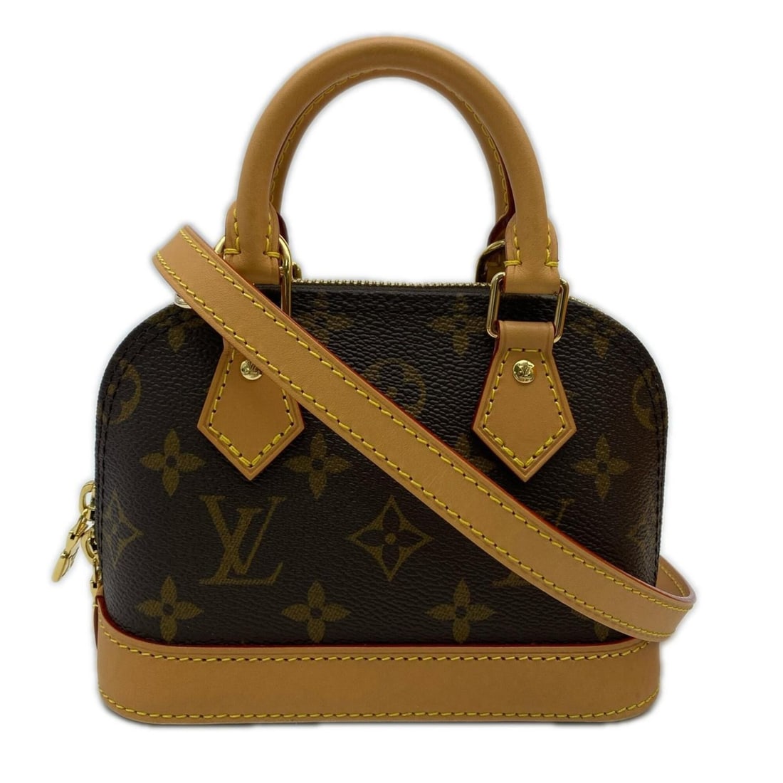LOUIS VUITTON Monogram Nano Alma M82717 Shoulder Bag with Strap, Brown/Beige Leather, Women's: --- Catalog ---Category: SizeSize (HxWxD): 12cm x 18cm x 8cm / 4.72'' x 7.08'' x 3.14''Strap Length: 103cm / 40.55''Handle Length: 17cm / 6.69''Category: DesignType: Shoulder bagColor: Beige, BrownGen